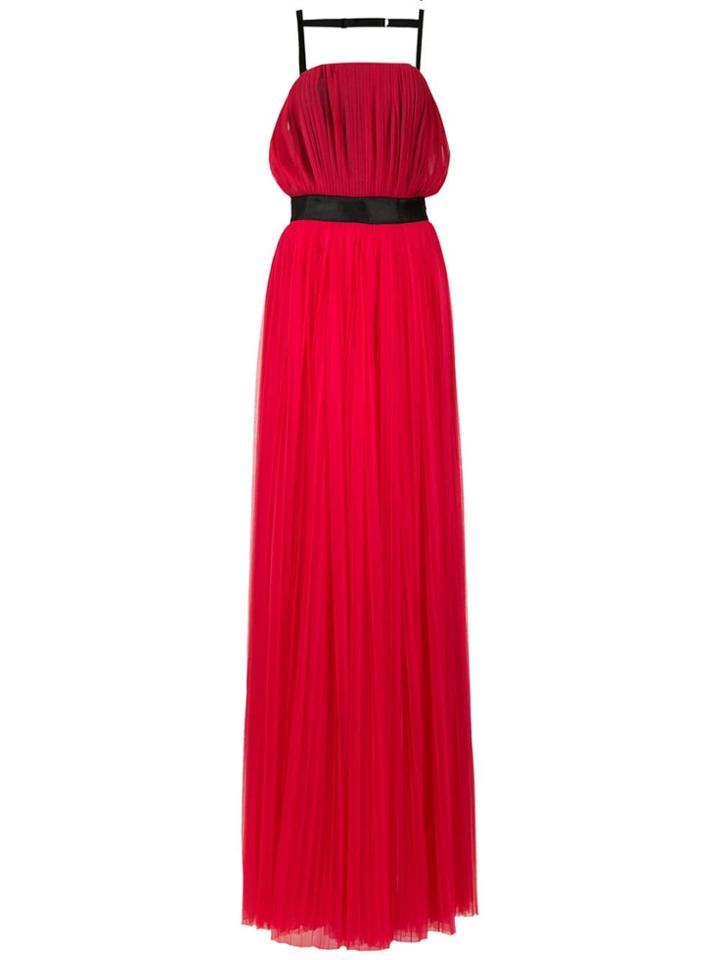 À La Garçonne Belted Long Dress - Red