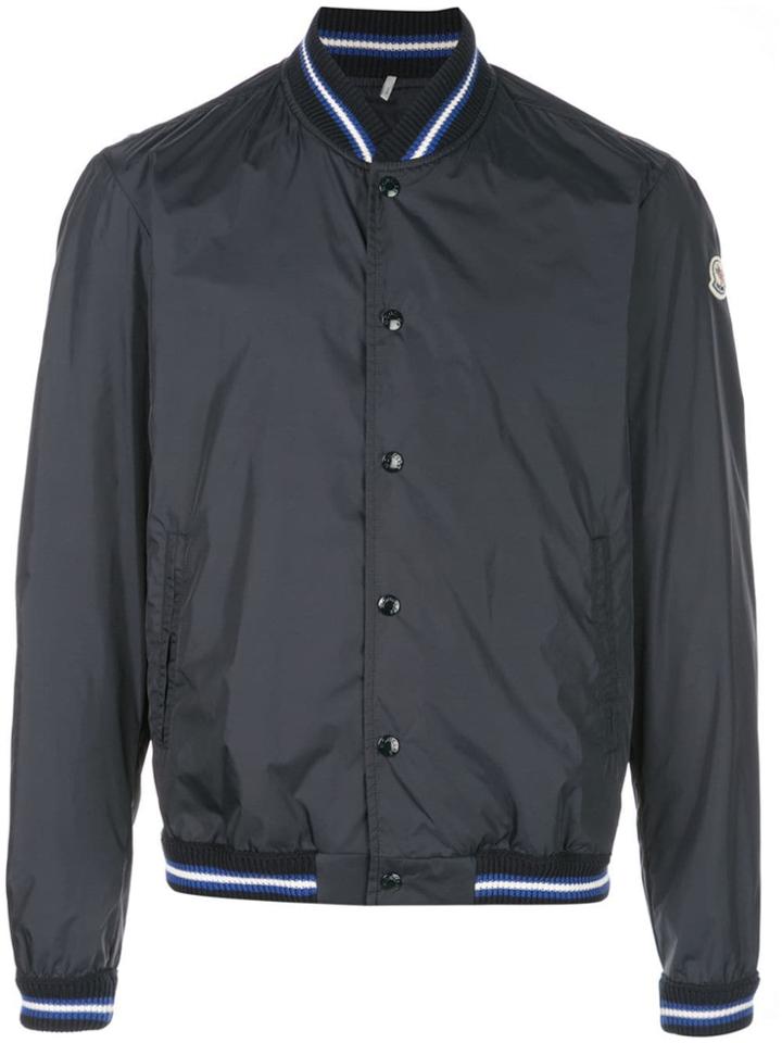 Moncler Stripe Detail Bomber Jacket - Blue
