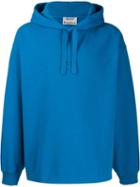 Acne Studios Inverted Logo Print Hooded Sweatshirt - Blue