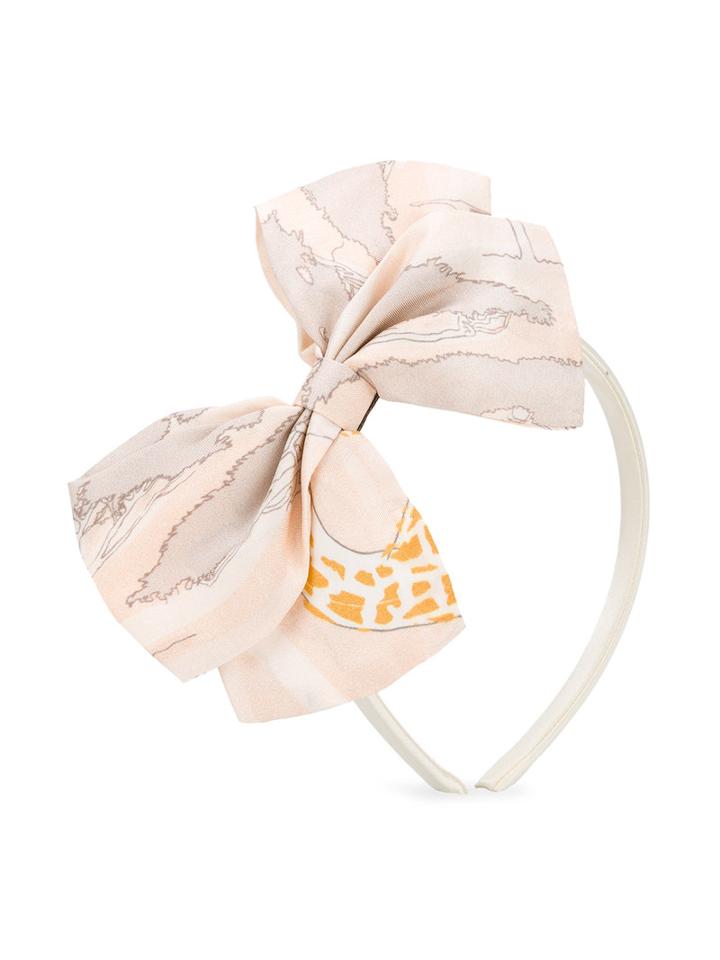 Hucklebones London - Bow Tie Hairband - Kids - Silk - One Size, Girl's, Nude/neutrals