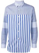 Comme Des Garçons Shirt Striped Button Down Shirt - Blue