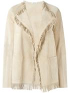 P.a.r.o.s.h. Frayed Edge Jacket, Women's, Size: Xs, Nude/neutrals, Leather