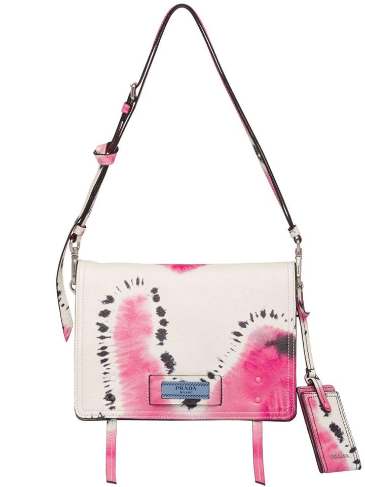 Prada Tie-dye Etiquette Shoulder Bag - White