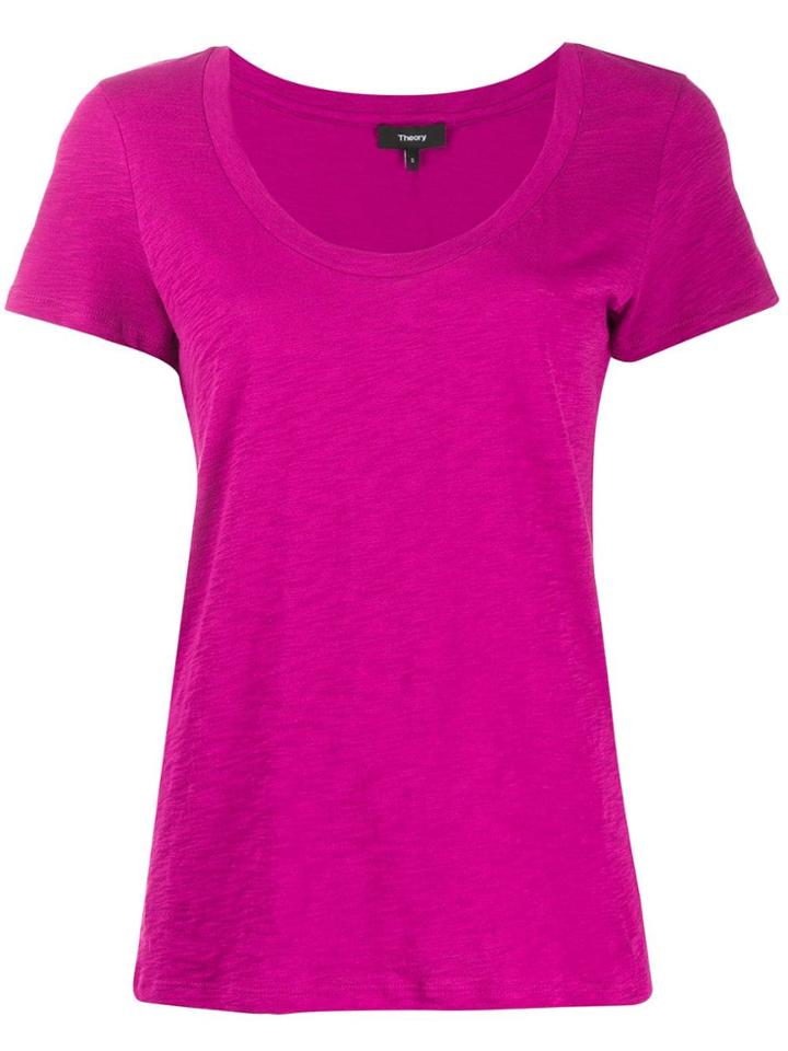 Theory U-neck T-shirt - Pink