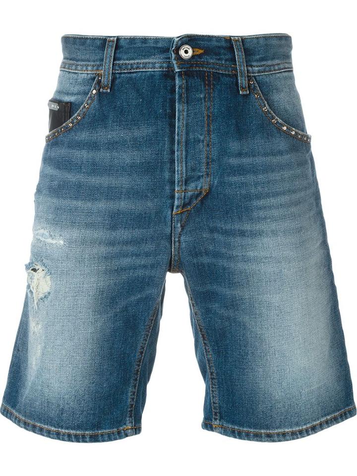 Just Cavalli Stone Washed Denim Shorts