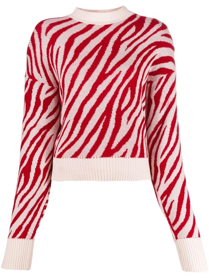 Attico Zebra Striped Jumper - White