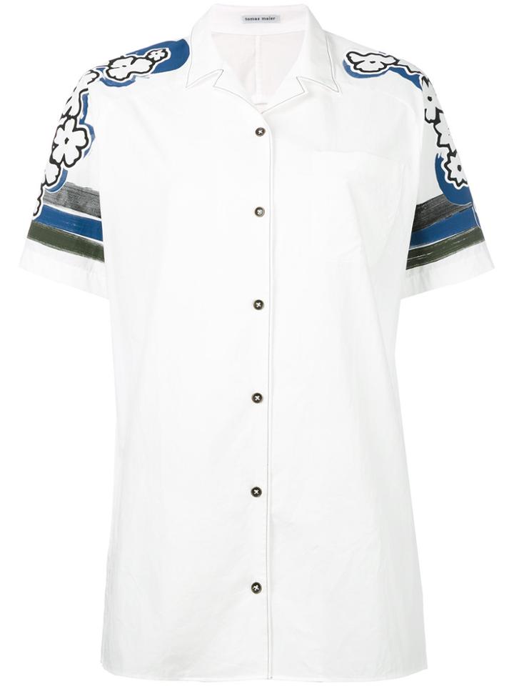 Tomas Maier Printed Shoulders Shortsleeved Shirt - White