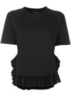 Simone Rocha Ruffled Hem T-shirt, Women's, Size: Small, Black, Cotton