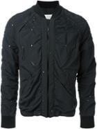 Maison Margiela Studded Bomber Jacket, Men's, Size: 48, Black, Polyamide/viscose/brass