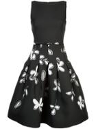 Oscar De La Renta Floral Print Dress - Black