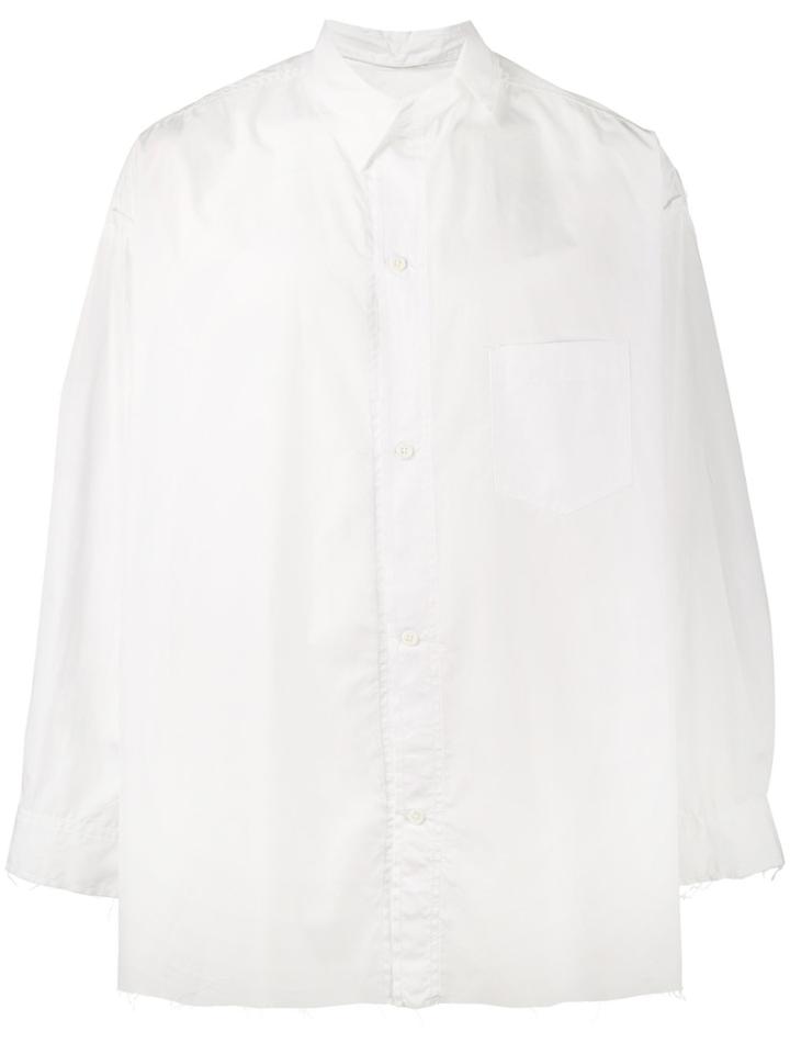 Sulvam Oversized Frayed Shirt - White