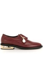 Coliac Pendant Detail Low-heel Loafers - Red