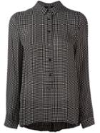 Steffen Schraut Checked Button Down Shirt, Women's, Size: 40, Black, Polyester