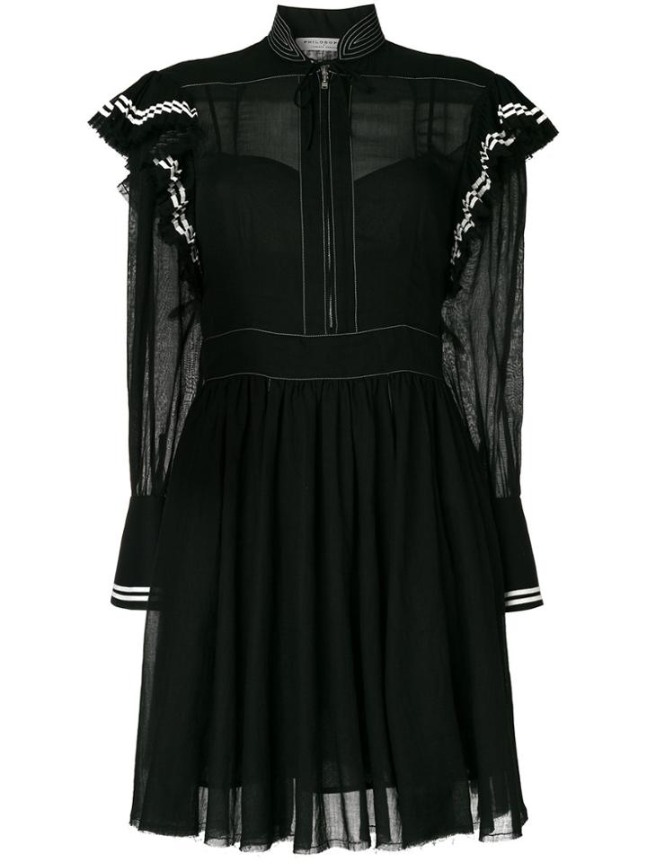 Philosophy Di Lorenzo Serafini Bordered Dress - Black