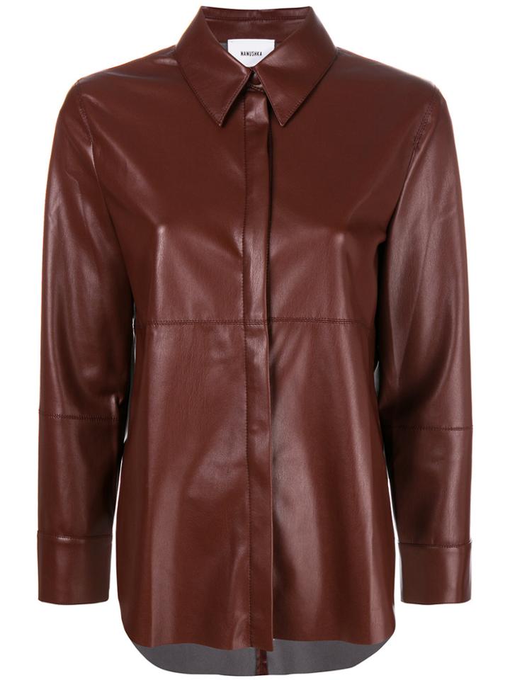 Nanushka Concealed Front Shirt - Brown