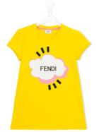 Fendi Kids Logo Print T-shirt, Boy's, Size: 14 Yrs, Yellow/orange