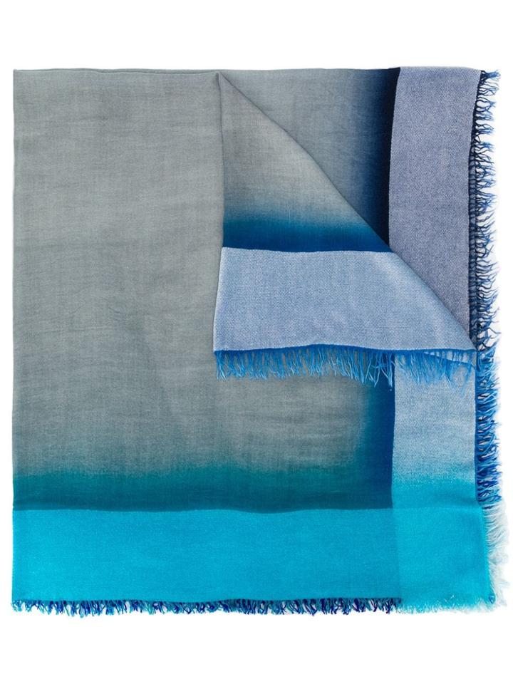 Faliero Sarti Panel Frayed Scarf - Blue