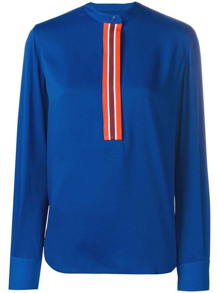 Calvin Klein Stripe Detail Blouse - Blue