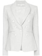 Veronica Beard Colson Dickey Button Blazer - Grey
