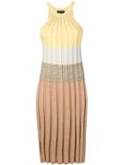Roberto Collina Halter Neck Pleated Dress - Neutrals