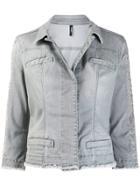 Liu Jo Frayed Edge Denim Jacket - Grey