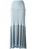 Sonia Rykiel Multi-pleats Checked Skirt, Women's, Size: Small, Blue, Cotton/viscose
