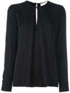 Michael Michael Kors - Inverted Pleat Blouse - Women - Silk - L, Black, Silk