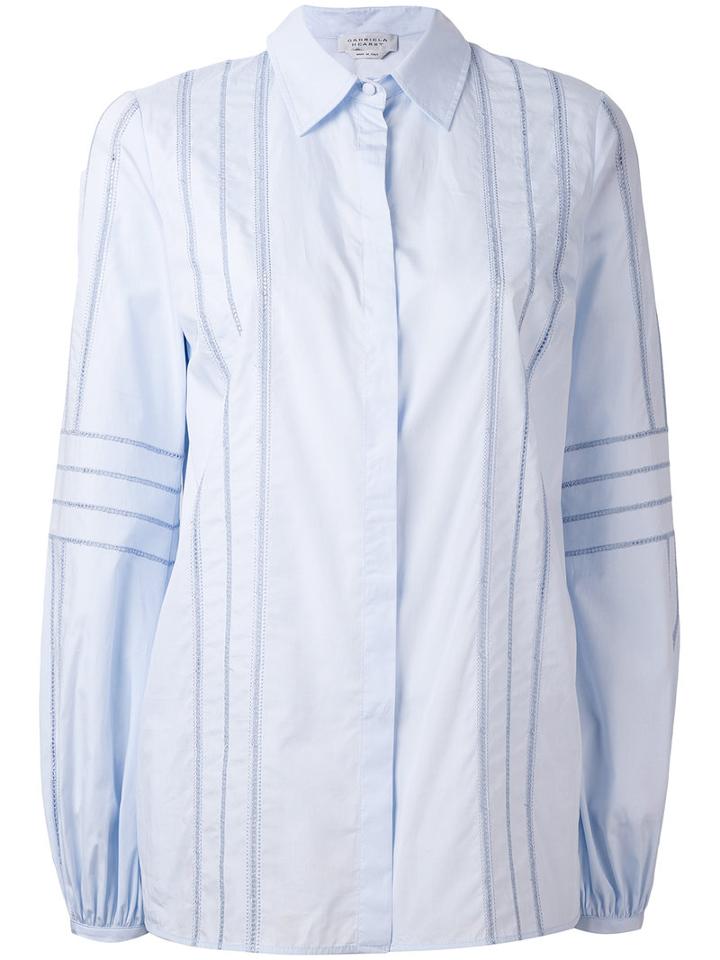 Gabriela Hearst - Striped Panel Shirt - Women - Cotton - 42, Blue, Cotton