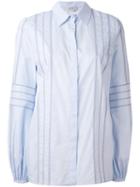 Gabriela Hearst - Striped Panel Shirt - Women - Cotton - 42, Blue, Cotton