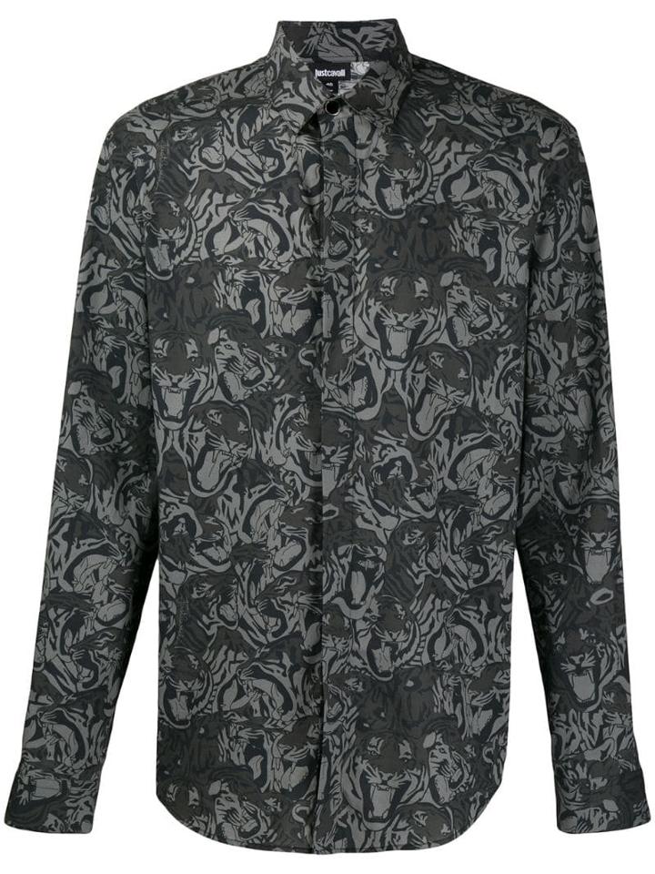Just Cavalli Tiger Print Shirt - Grey