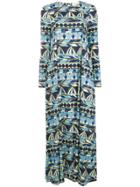 La Doublej Long Printed Dress - Blue