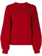 Ganni Cuff Sleeve Jumper - Red