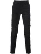 Marcelo Burlon County Of Milan Distressed Slim Jeans, Men's, Size: 30, Black, Polyester/cotton/spandex/elastane