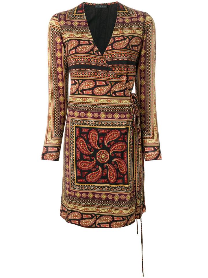 Etro Paisley Print Wrap Dress - Black