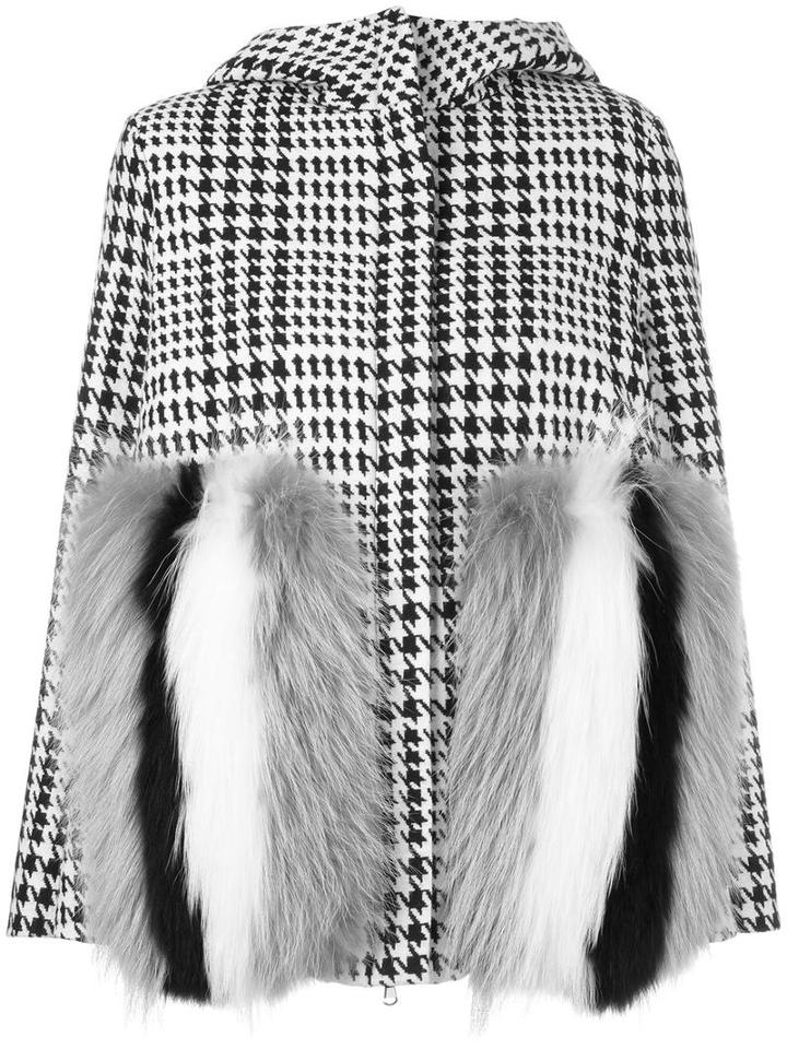 Ava Adore Raccoon Fur Front Pocket Jacket, Women's, Size: 38, Black, Wool/polyester/acrylic/racoon Fur