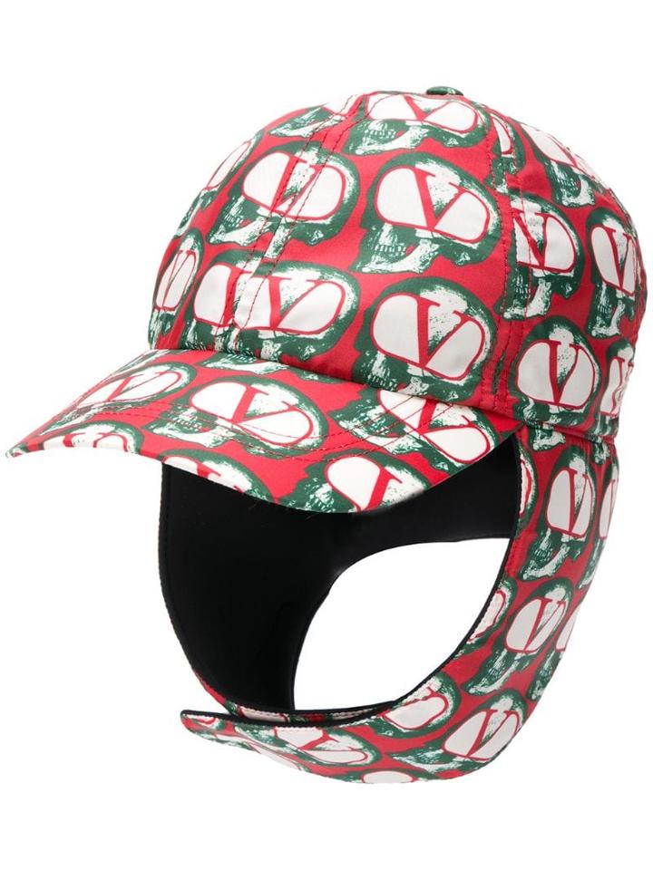 Valentino Logo Trapper Cap - Red