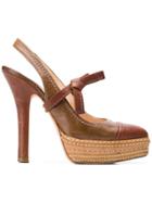 Prada Vintage 1990's Slingback Pumps - Brown