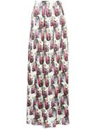 Ingie Paris Leaf Print Maxi Skirt - White