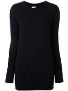 Akris Buttoned Details Jumper, Women's, Size: 42, Blue, Wool