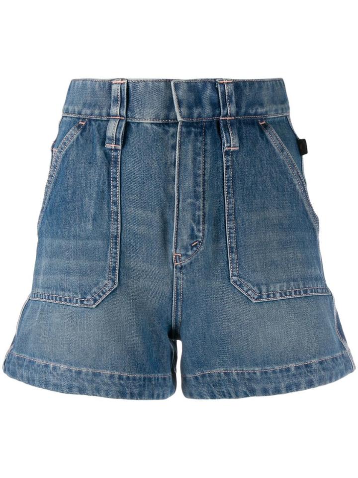Chloé High-waisted Denim Shorts - Blue