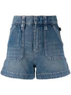 Chloé High-waisted Denim Shorts - Blue