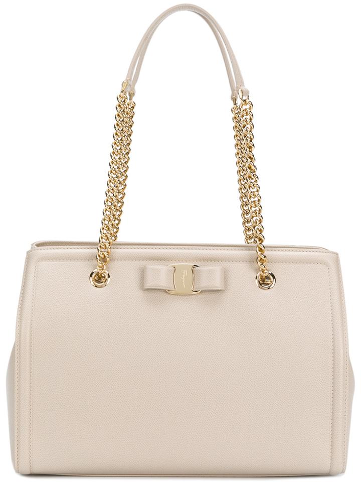 Salvatore Ferragamo Melike Shoulder Bag - Nude & Neutrals