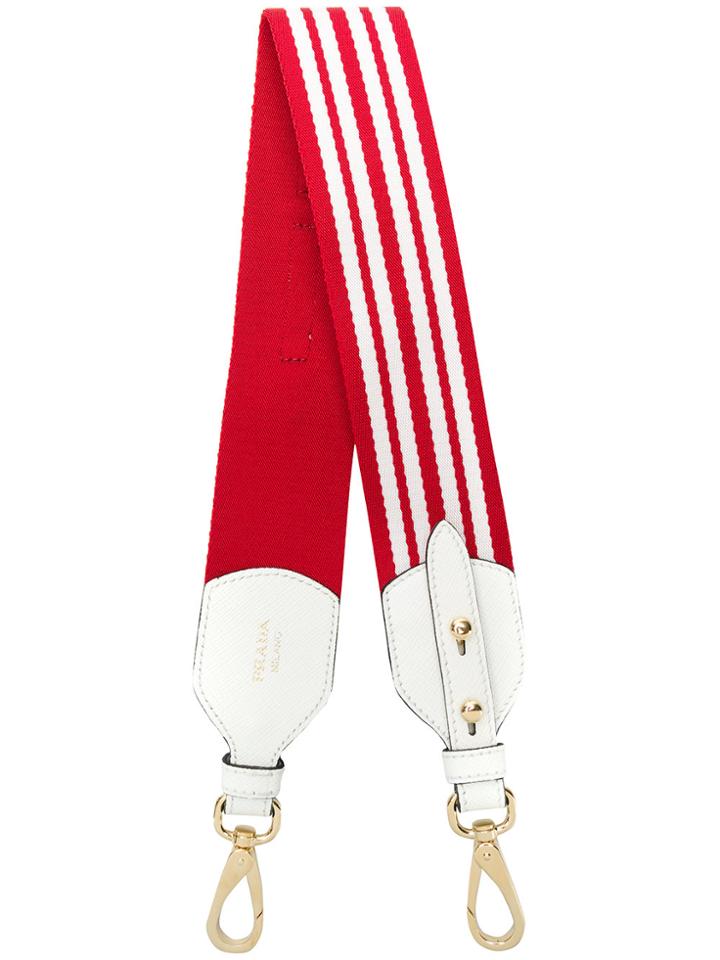 Prada Webbed Bag Strap - Red