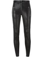 Isabel Marant 'arnold' Trousers, Women's, Size: 44, Black, Cotton/lamb Skin/spandex/elastane