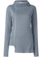 Y-3 Off-centre Zipped Sweatshirt, Women's, Size: Small, Grey, Cotton