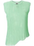 Christian Wijnants Kaiso Asymmetric Knitted Semi-sheer Top - Green
