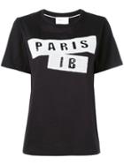 Isabelle Blanche - 'paris' Sequin Logo T-shirt - Women - Cotton/spandex/elastane - S, Black, Cotton/spandex/elastane