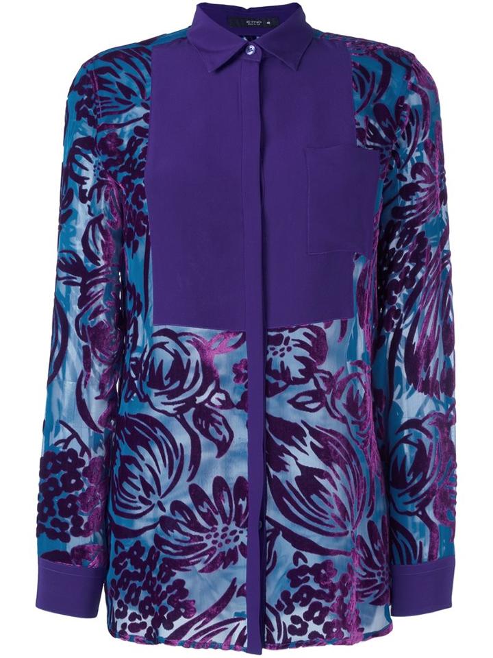 Etro Sheer Shirt, Women's, Size: 40, Pink/purple, Viscose/silk