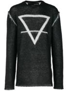 Isabel Benenato Intarsia Graphic Sweater - Black