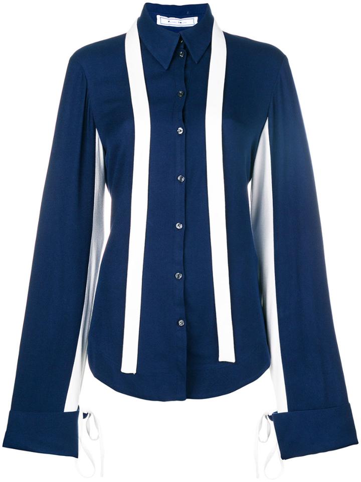 Richard Malone Contrast Trim Tie Back Shirt - Blue
